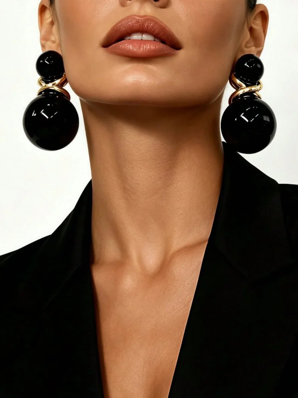 Elegant Women's European Style Metal Intertwined Round Ball Drop Earrings